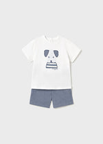 Baby Boy Bermuda Set With Dog Print T-Shirt