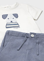 Baby Boy Bermuda Set With Dog Print T-Shirt