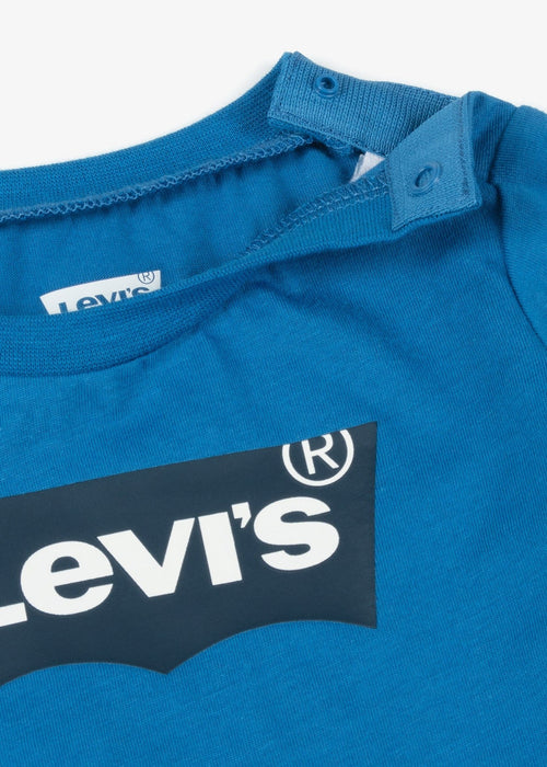 Baby Boy Blue Batwing Logo Long Sleeve Top