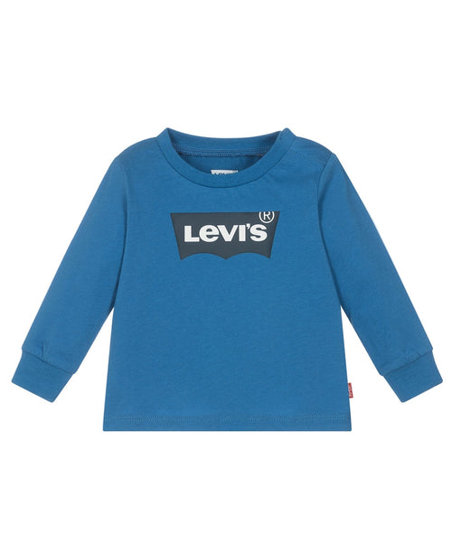 Baby Boy Blue Batwing Logo Long Sleeve Top