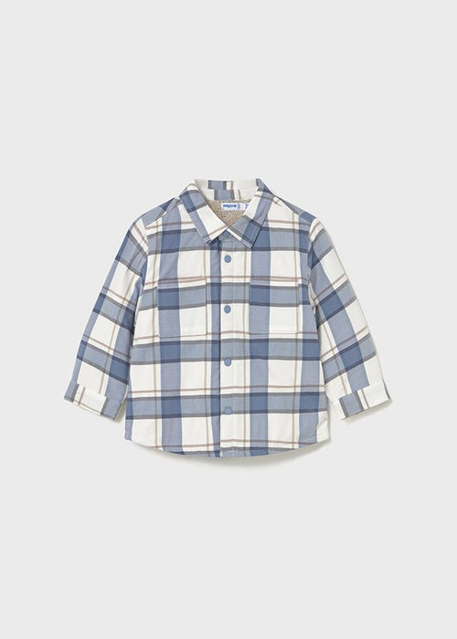 Baby Boy Blue Check Fleece - Lined Shirt