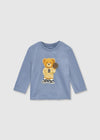 Baby Boy Blue Long Sleeve T-Shirt with Bear Print