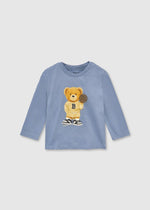 Baby Boy Blue Long Sleeve T-Shirt with Bear Print