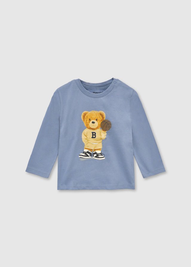 Baby Boy Blue Long Sleeve T-Shirt with Bear Print