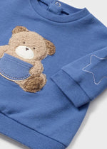 Baby Boy Blue Teddy Bear Jumper Sweatshirt (mayoral)