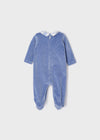 Baby Boy Blue Velour Babygrow (Mayoral)