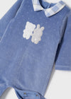 Baby Boy Blue Velour Babygrow (Mayoral)