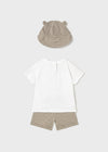 Baby Boy Cotton Striped Set with Hat