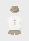 Baby Boy Cotton Striped Set with Hat