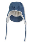Baby Boy Denim Trapper Hat With Shearling Lining
