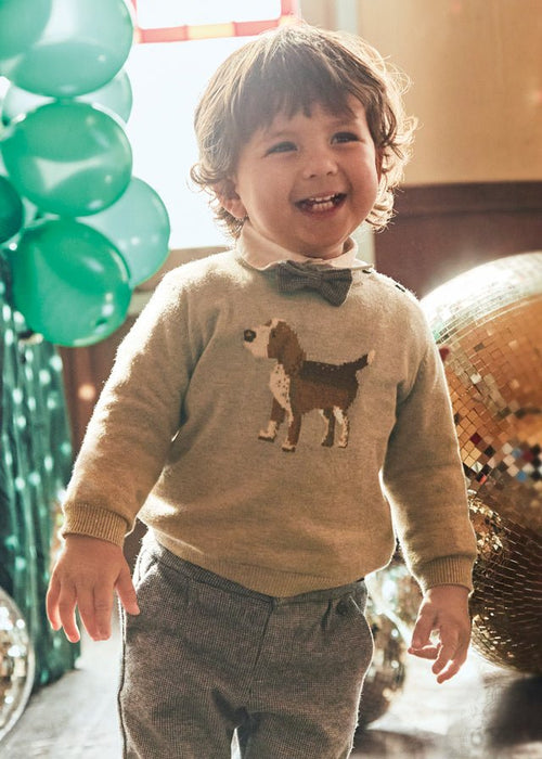Baby Boy Dog Motif Knit Jumper