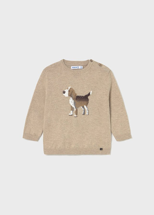 Baby Boy Dog Motif Knit Jumper