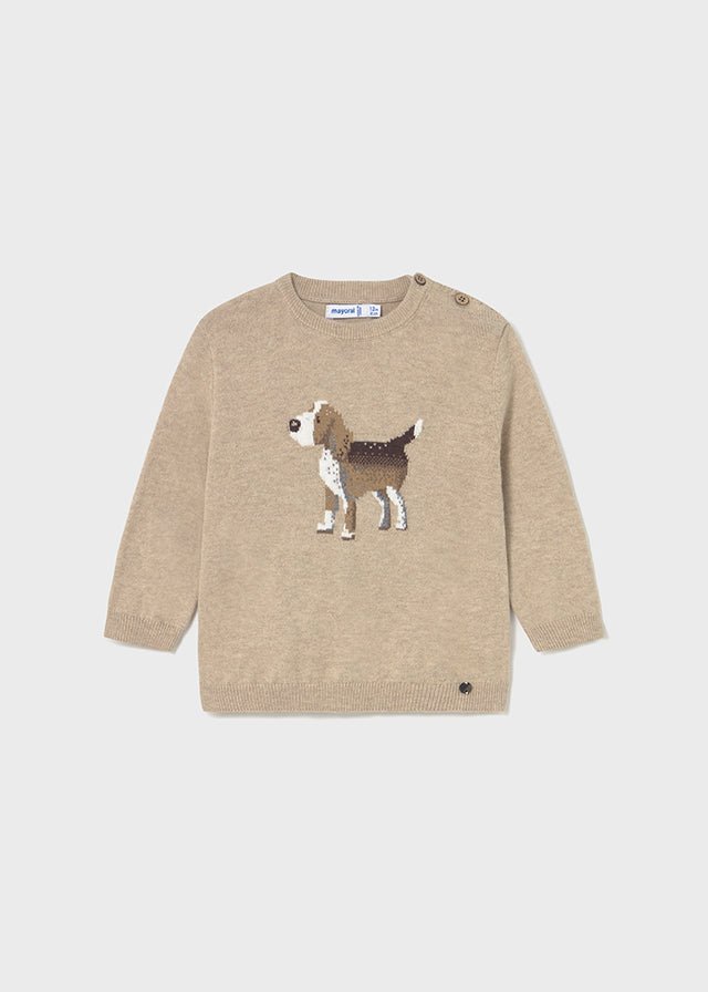 Baby Boy Dog Motif Knit Jumper