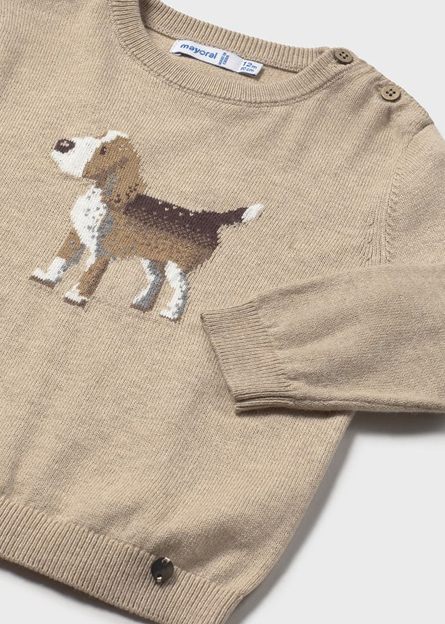 Baby Boy Dog Motif Knit Jumper