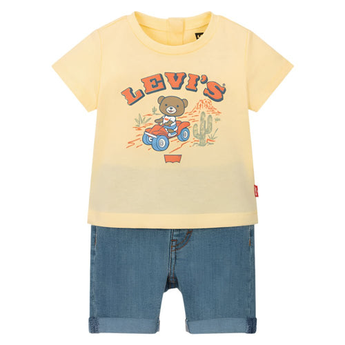 Baby Boy Four Wheeler T-Shirt & Denim Shorts Set