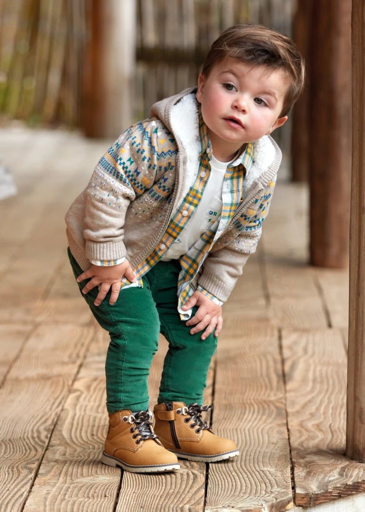 Baby Boy Green Cotton Corduroy Trousers (mayoral)