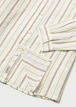 Baby Boy Ivory Stripe Cotton & Linen Shirt