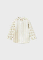 Baby Boy Ivory Stripe Cotton & Linen Shirt