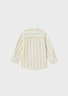 Baby Boy Ivory Stripe Cotton & Linen Shirt