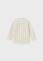 Baby Boy Ivory Stripe Cotton & Linen Shirt