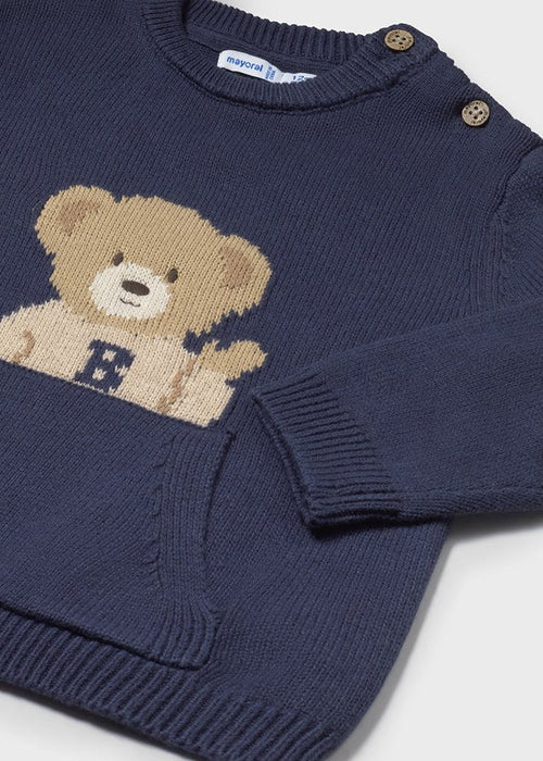 Baby Boy Knit Jumper with Teddy Motif