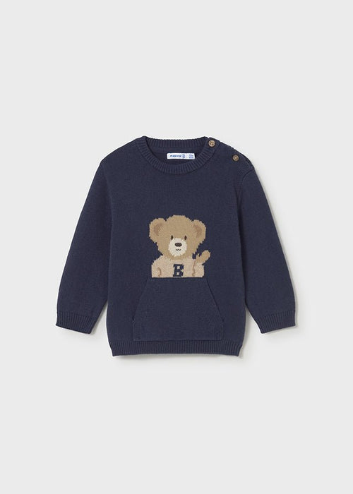 Baby Boy Knit Jumper with Teddy Motif