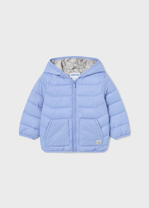 Baby Boy Light Blue Hooded Padded Jacket