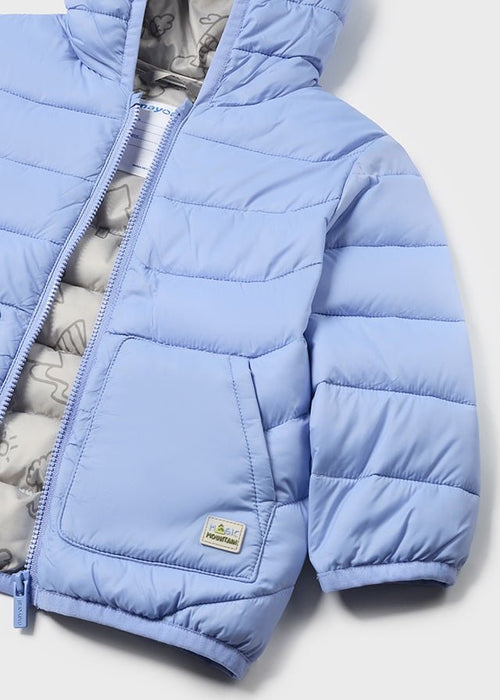 Baby Boy Light Blue Hooded Padded Jacket
