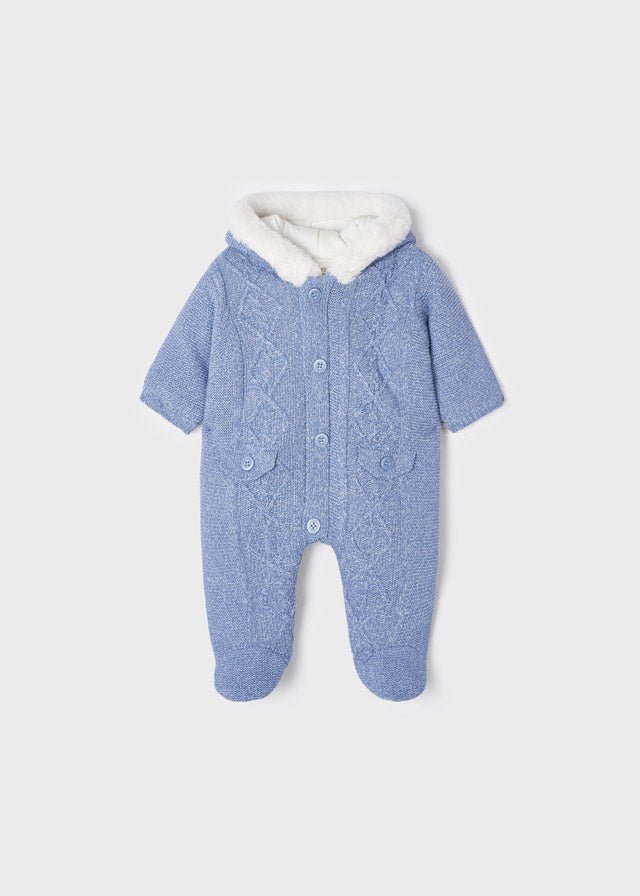 Baby Boy Light Blue Knitted Pramsuit (Mayoral)