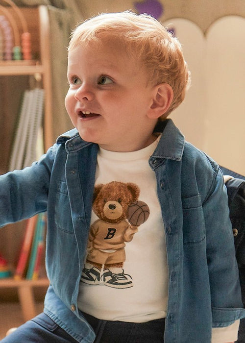 Baby Boy Long Sleeve Bear Print T-Shirt