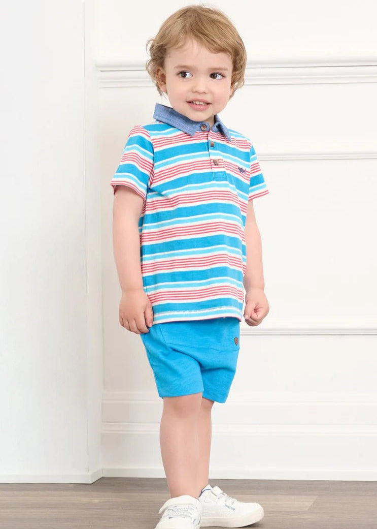 Baby Boy Mediterranean Stripes Polo Tee