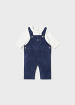 Baby Boy Navy Corduroy Dungarees Set (Mayoral)