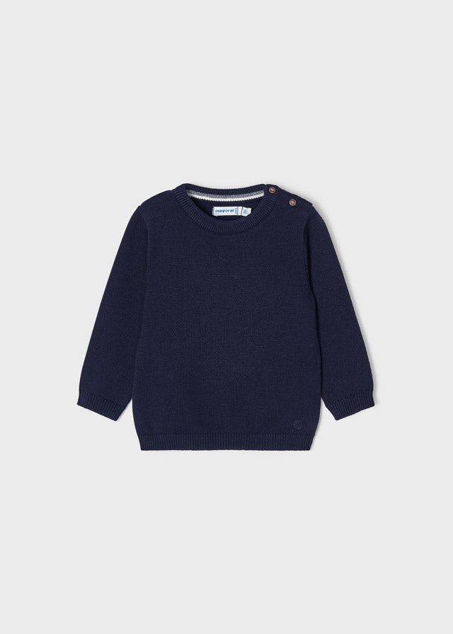 Baby Boy Navy Cotton & Wool Sweater (Mayoral)