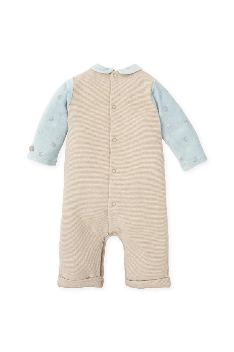 Baby Boy One Piece Beige Romper & Blue Top (Tutto Piccolo)