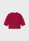 Baby Boy Red Sweatshirt with Dog Motif