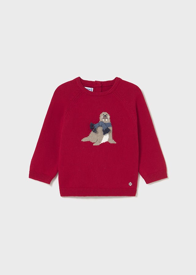 Baby Boy Red Walrus Jumper