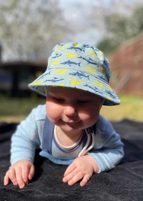 Baby Boy Shark Print Sun Hat
