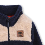 Baby Boy Shearling Zip Jacket With Chest Logo