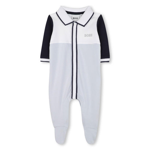 Baby Boy Soft Cotton Babygrow with Collar