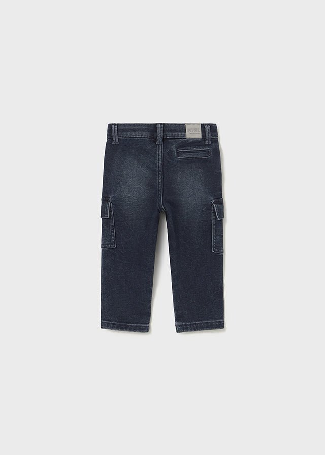 Baby Boy Soft Denim Cargo Pants