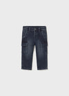 Baby Boy Soft Denim Cargo Pants