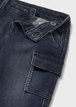 Baby Boy Soft Denim Cargo Pants