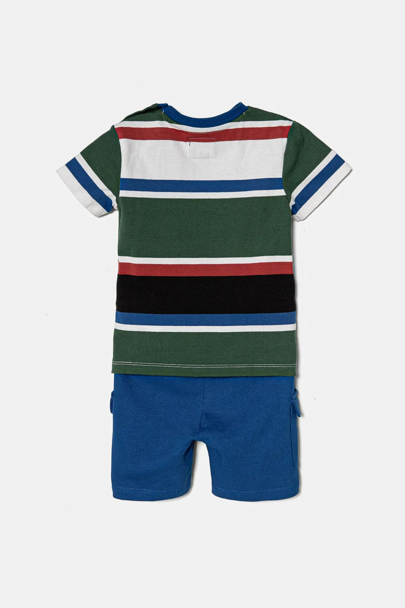 Baby Boy Stripe T-Shirt & Shorts Set