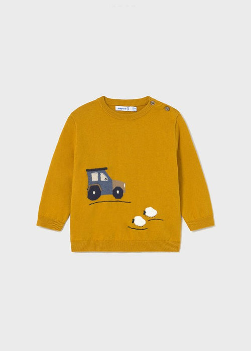 Baby Boy Tractor Knit Jumper