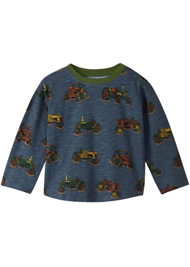 Baby Boy Tractor Tee & Green Pull - On Pants Set