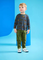 Baby Boy Tractor Tee & Green Pull - On Pants Set