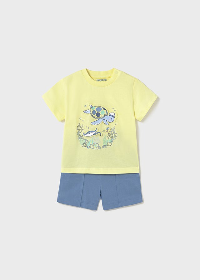 Baby Boy Underwater Knit Shorts Set