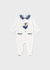 Baby Boy Velour Babygrow with Doggy Applique (Mayoral)