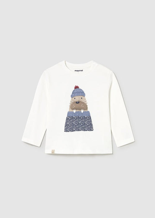 Baby Boy Walrus Appliqué Long Sleeve T-Shirt