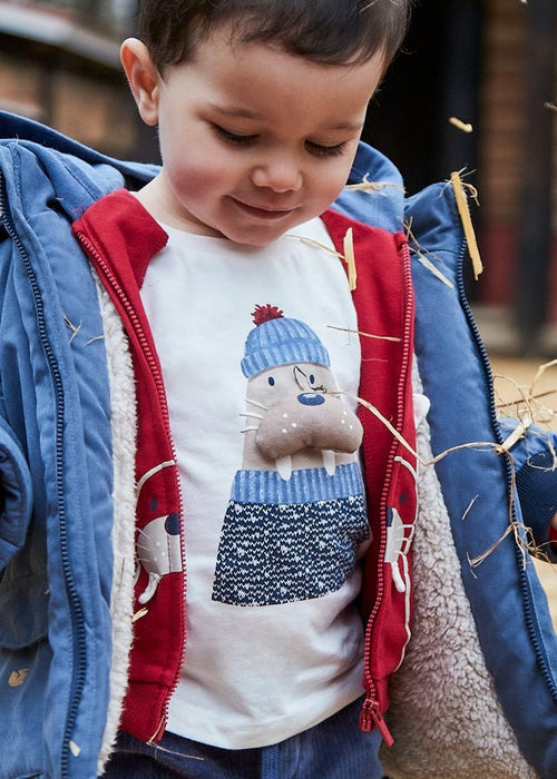 Baby Boy Walrus Appliqué Long Sleeve T-Shirt